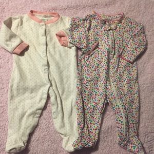 💕 Baby Girl Sz 0-3m Footie Pajamas 💕